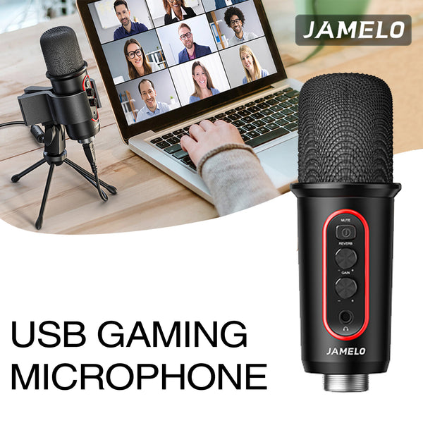 JAMELO Condenser Microphone Computer Gaming USB Mic Stand for Studio R   Buy Musical Instruments, Pedals, Wireless, Drum, Pro Audio & More - LEKATO
