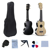 LEKATO 21 Inch Gradient Macron Simple Ukulele Composite Carbon Travel Set