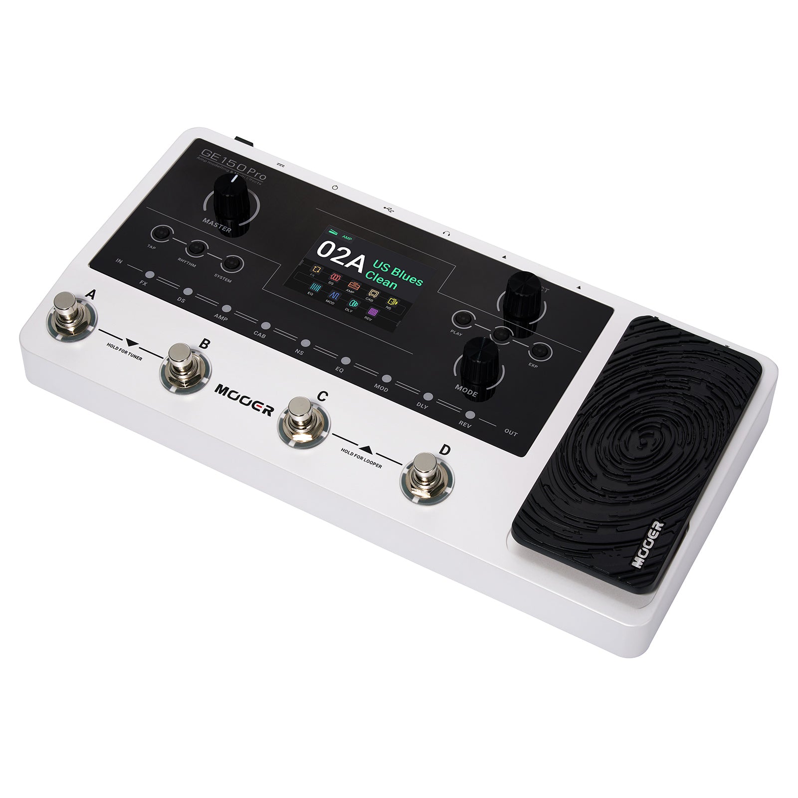 MOOER GE150 Pro Guitar Amp Modelling Multi Effects Processor Reverb Delay Looper Drum