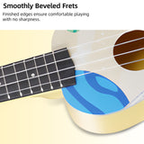 LEKATO 21 Inch Animal Cartoon Painting Ukulele Composite Carbon Fiber Travel Set