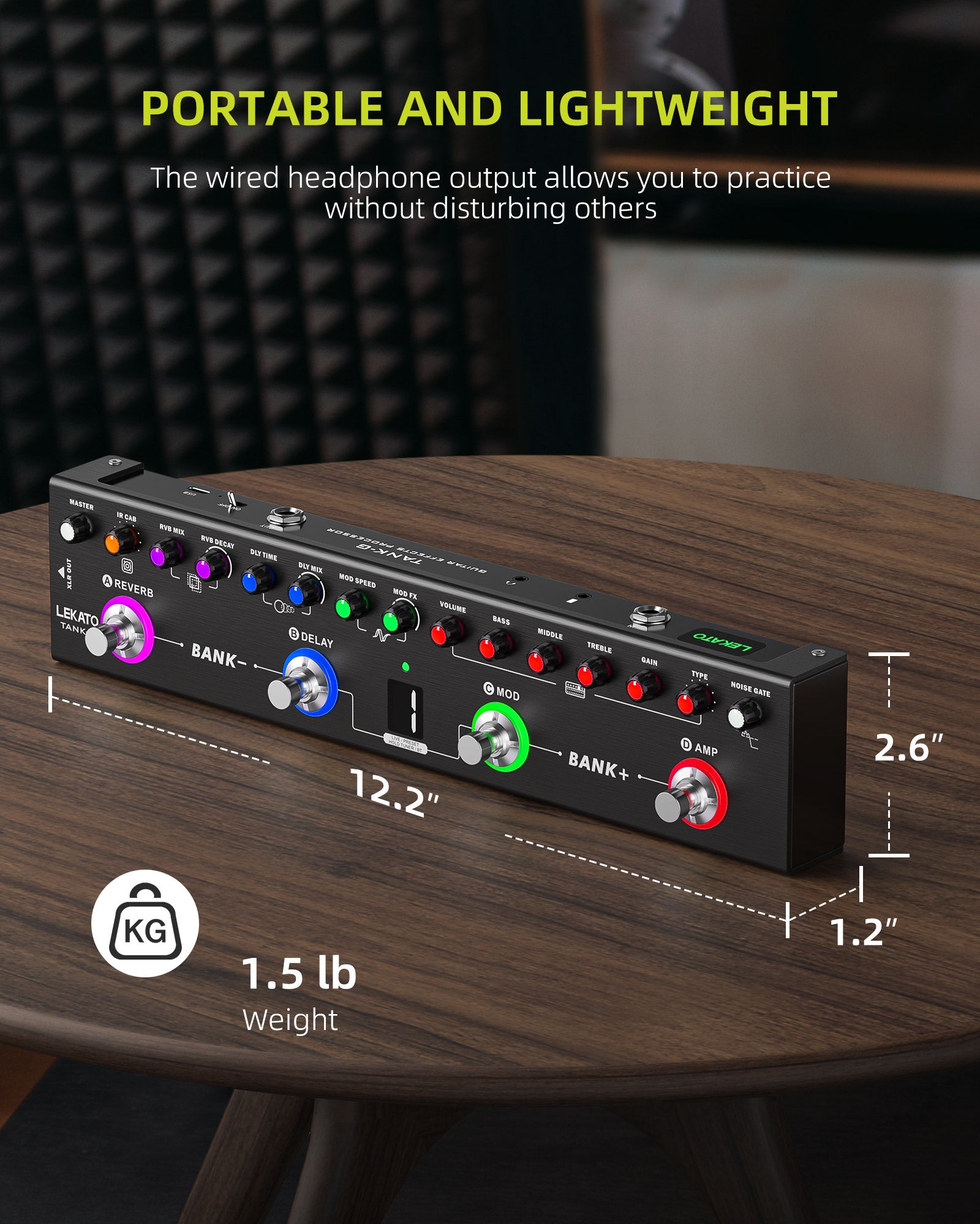 LEKATO Tank-G Guitar Effect Processor Pedal