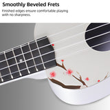 LEKATO 21 Inch Cartoon Painting Ukulele Composite Carbon Fiber Travel Set