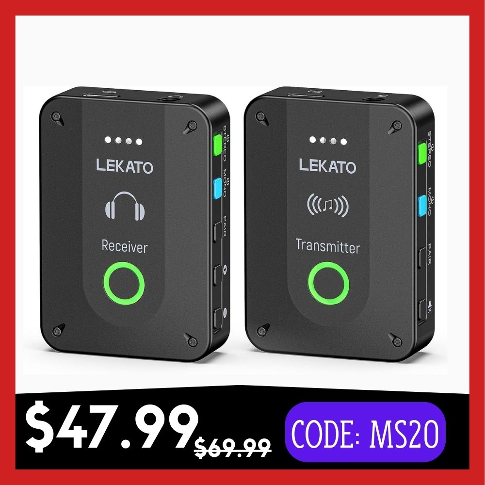 LEKATO MS-02 In Ear Monitor 2.4G Stereo Wireless System