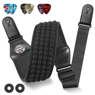 Buy black LEKATO Guitar Bass Strap 3" Wide Padded w/ 3D Sponge Filling Adjustable 45" to 55"