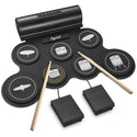 POGOLAB Roll Up Electronic Drum Kit w/ 7 Pads 2 Pedals 2 Sticks -White Pattern - LEKATO-Best Music Gears And Pro Audio