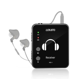 Kaufen ein-schwarzer-empfanger-ohne-sender-usb-kabel-audiokabel LEKATO MS-1 Kabelloses In-Ear-Monitorsystem, Sender und Empfänger (In den Warenkorb legen, um JETZT EXTRA 12 $ Gutschein zu erhalten)