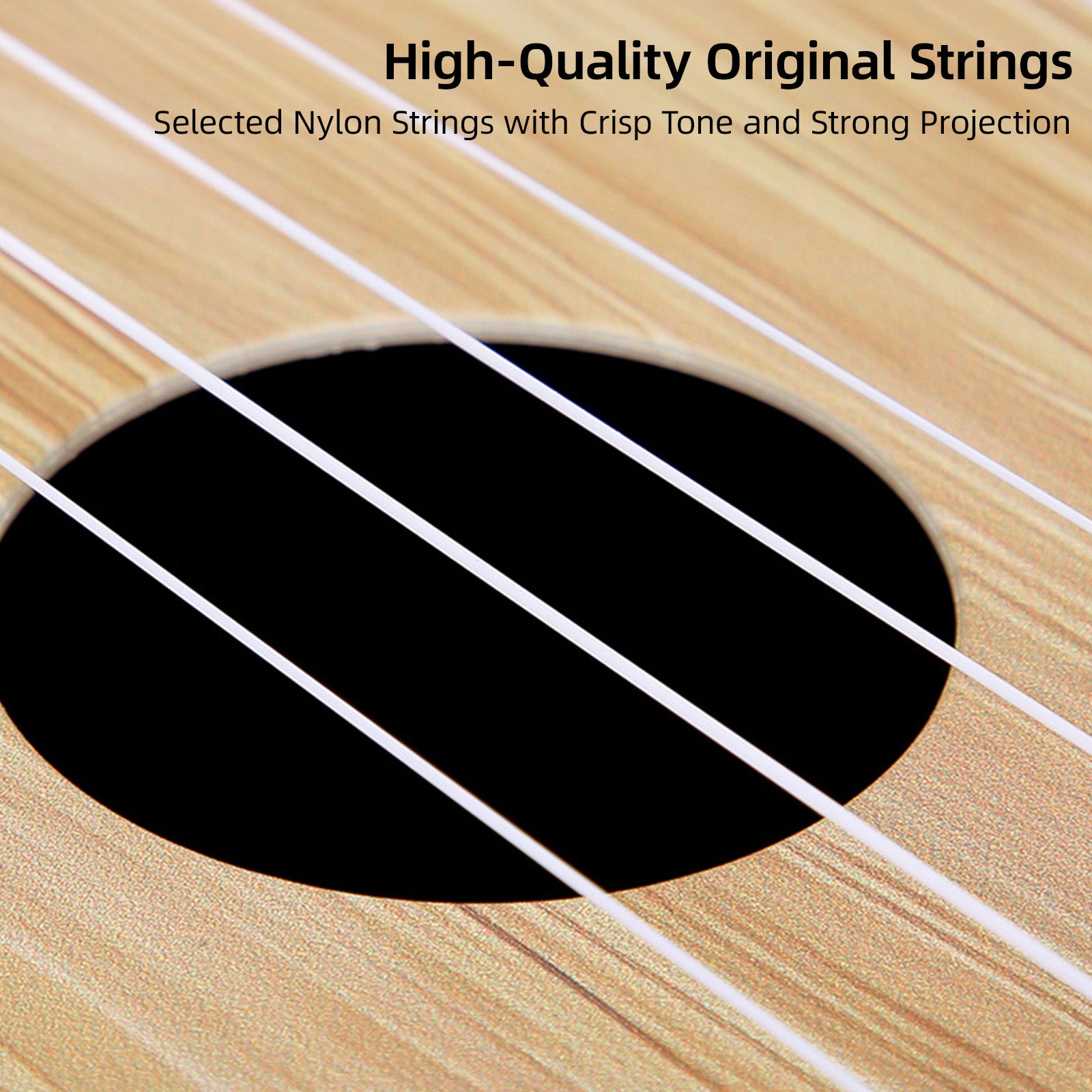 LEKATO 21 Inch Gradient Macron Simple Ukulele Composite Carbon Travel Set