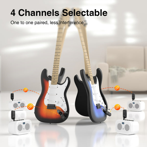 POGOLAB 5.8GHz Wireless Guitar System Transmitter Receiver w/ Storage Bag USB - LEKATO-Best Music Gears And Pro Audio