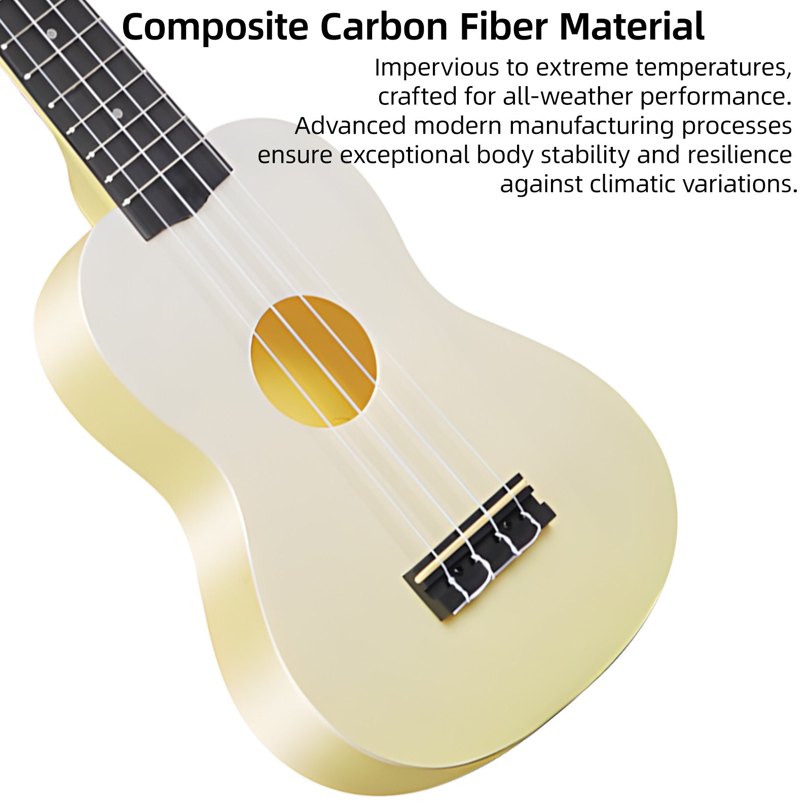 LEKATO 21 Inch Gradient Macron Simple Ukulele Composite Carbon Travel Set