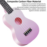 LEKATO 21 Inch Gradient Macron Simple Ukulele Composite Carbon Travel Set