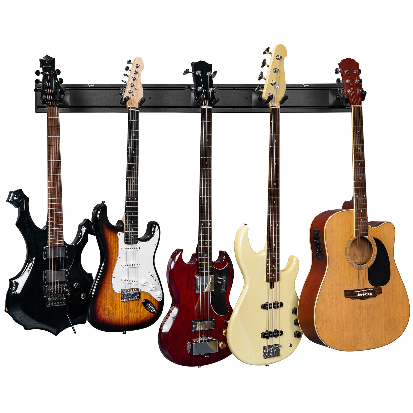 5 Guitar Wall Rack Mount with Strong Guitar Hangers for Electric Acoustic Guitar - LEKATO-Best Music Gears And Pro Audio