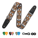 LEKATO LGS-13 Floral Jacquard Embroidery 2″ Wide Guitar Straps