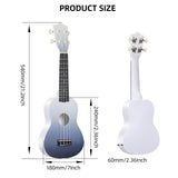 LEKATO 21 Inch Gradient Macron Simple Ukulele Composite Carbon Travel Set