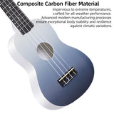 LEKATO 21 Inch Gradient Macron Simple Ukulele Composite Carbon Travel Set