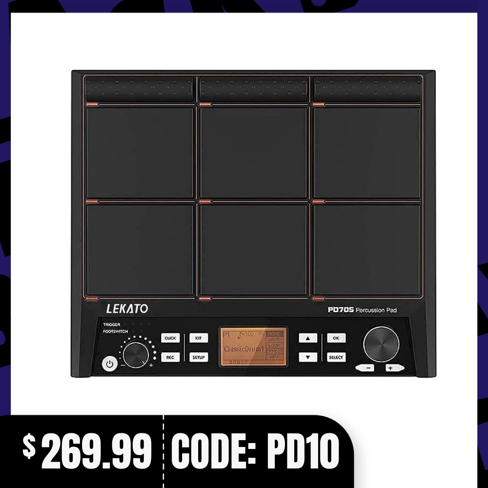 LEKATO PD705 Electric Percussion Pad Drum 9-Trigger Sample Multipad ...