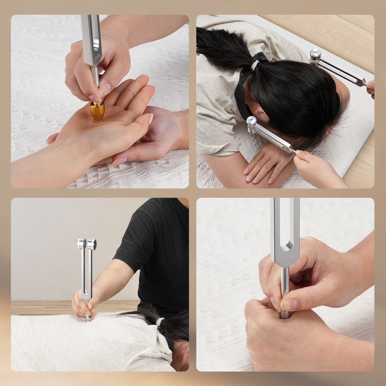 POGOLAB TF-01 Tuning Forks for Healing Set(128Hz, 256Hz, 512Hz)Sound Therapy Instrument