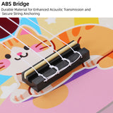LEKATO 21 Inch Animal Cartoon Painting Ukulele Composite Carbon Fiber Travel Set