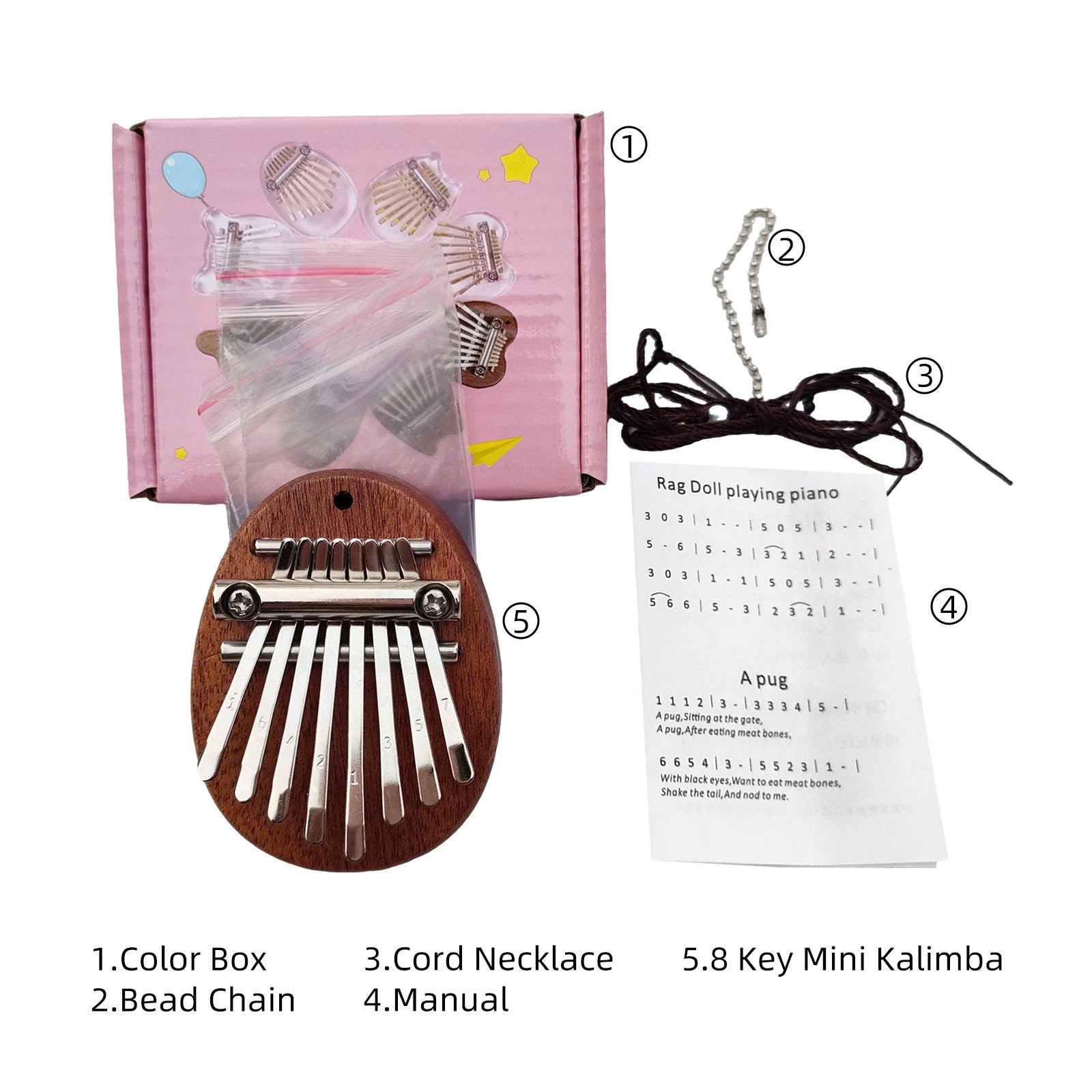 LEKATO Kalimba-Daumenklavier aus Holz mit 17 Tasten, Sonnenblume