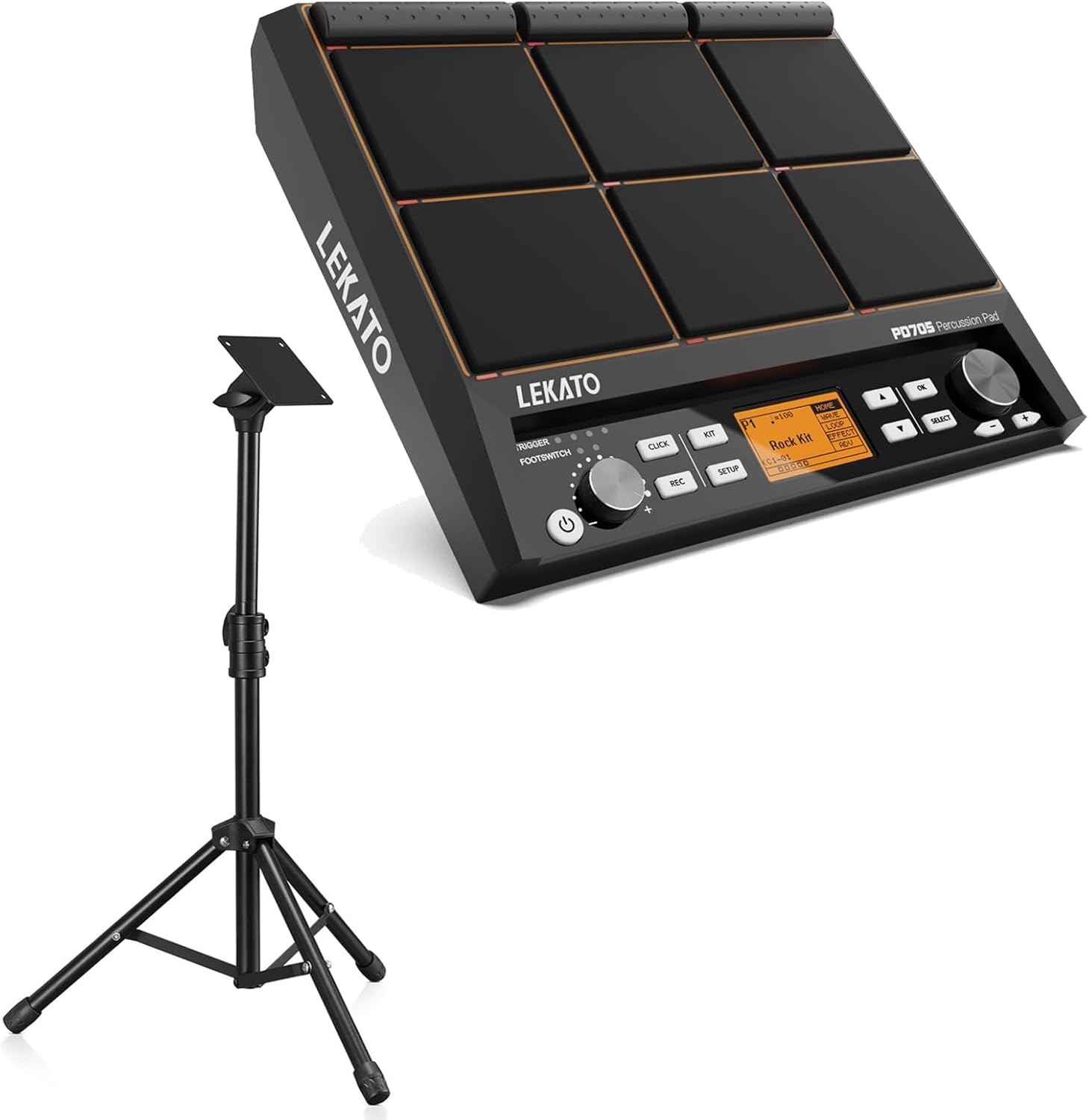 LEKATO PD705 Electric Percussion Pad Drum 9-Trigger Sample Multipad ...