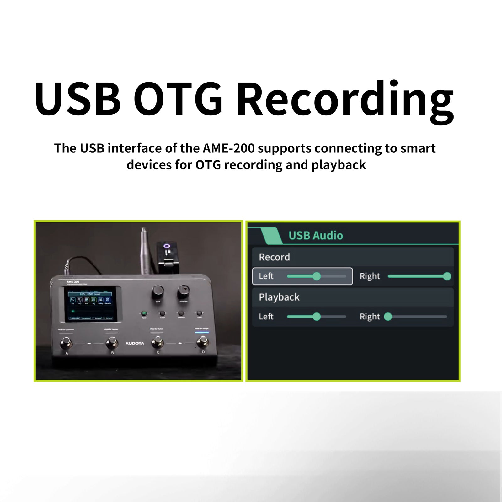 AUDOTA AME-200 Amp Modeler Multi-Effects Pedal 10 Effect Modules 200 Presets