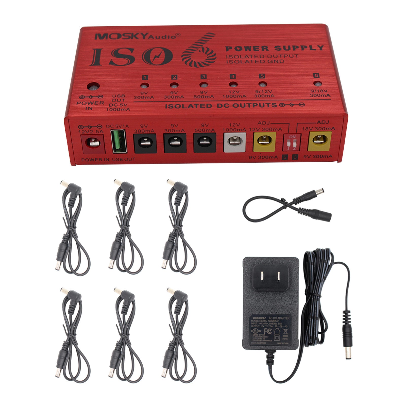 mosky guitar pedals MOSKY AUDIO ISO 6 Power Supply 6-way Independent Isolated Guitar Pedal – LEKATO