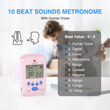 LEKATO Digital Rechargeable LCD Electronic Metronome w/ Timer Human Voice 10 Beat Sounds - LEKATO-Best Music Gears And Pro Audio