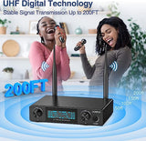 JAMELO Wireless Microphone System Dual Channel UHF Handheld Dynamic Karaoke Mic Set - LEKATO-Best Music Gears And Pro Audio