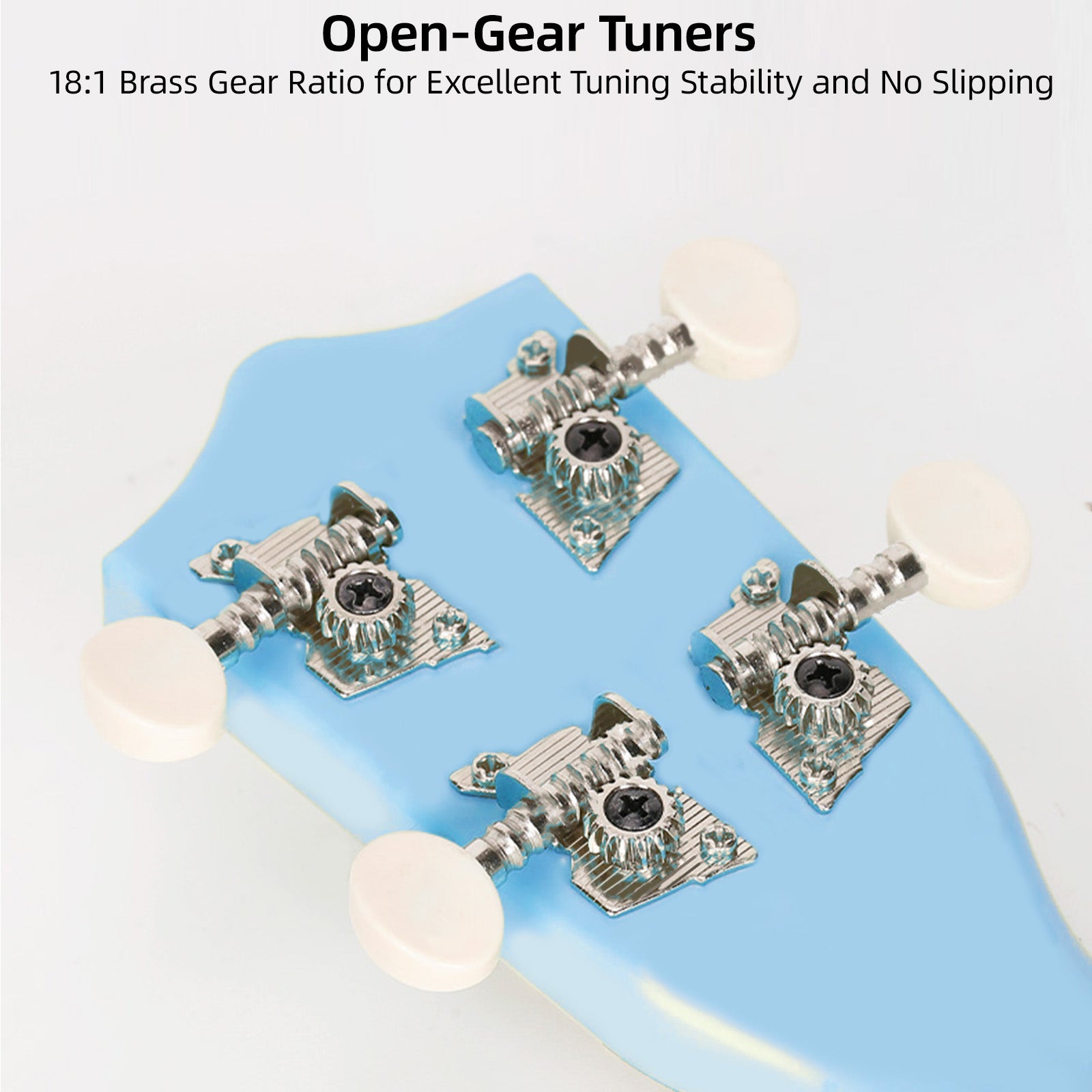 LEKATO 21 Inch Cartoon Painting Ukulele Composite Carbon Fiber Travel Set