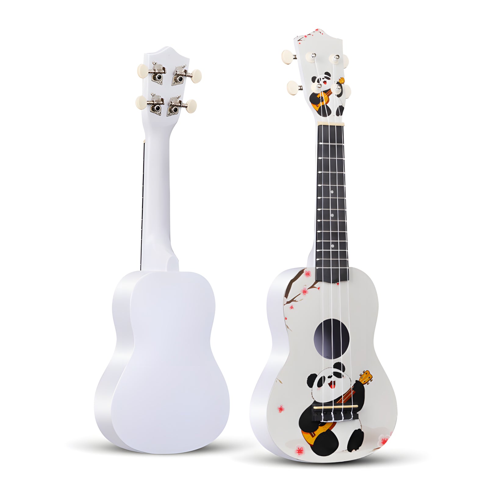 LEKATO 21 Inch Cartoon Painting Ukulele Composite Carbon Fiber Travel Set