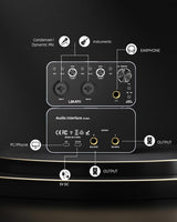 LEKATO SF2401 Audio Interface Recording Streaming and Podcasting Hi-Fi Studio