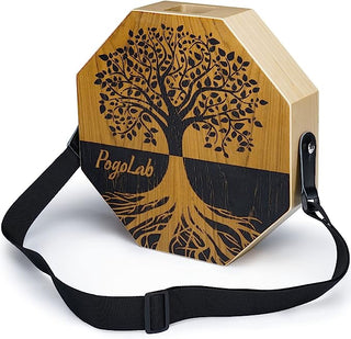 POGOLAB Wooden Two-tone Cajon Percussion Instrument Drum with Adjustable Strap