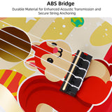 LEKATO 21 Inch Animal Cartoon Painting Ukulele Composite Carbon Fiber Travel Set