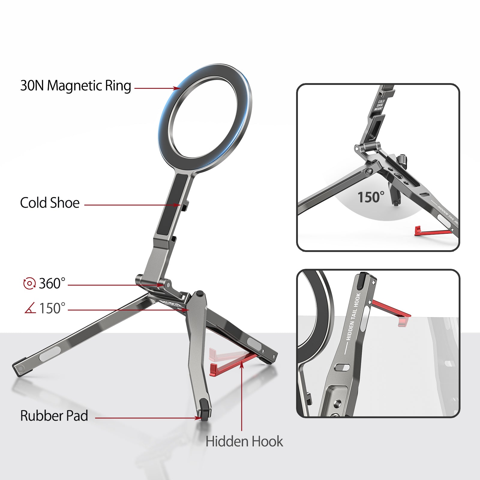 CAMOLO MG-05G Magsafe Phone Holder Foldable Magnetic Pocket Tripod