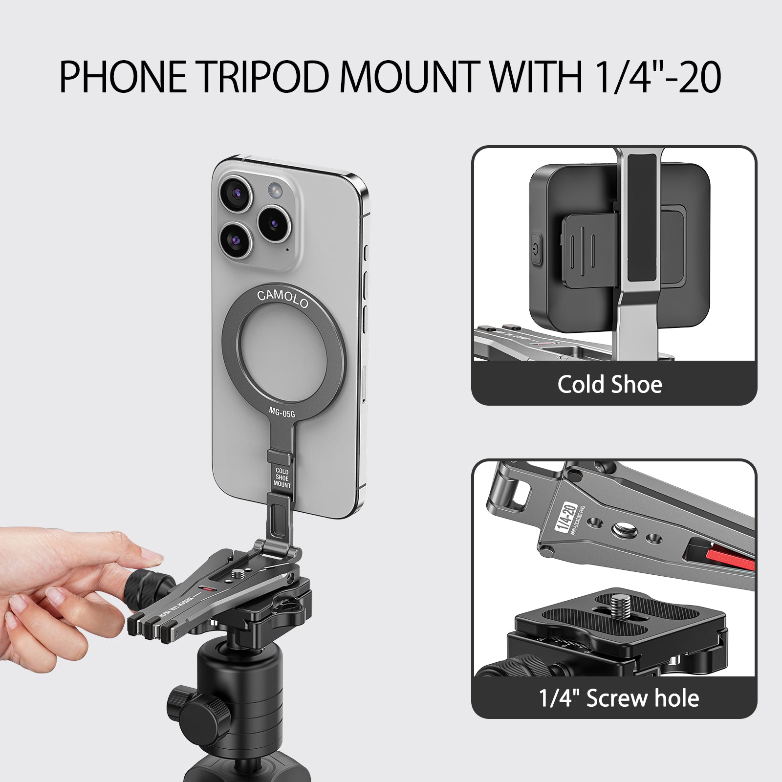 CAMOLO MG-05G Magsafe Phone Holder Foldable Magnetic Pocket Tripod