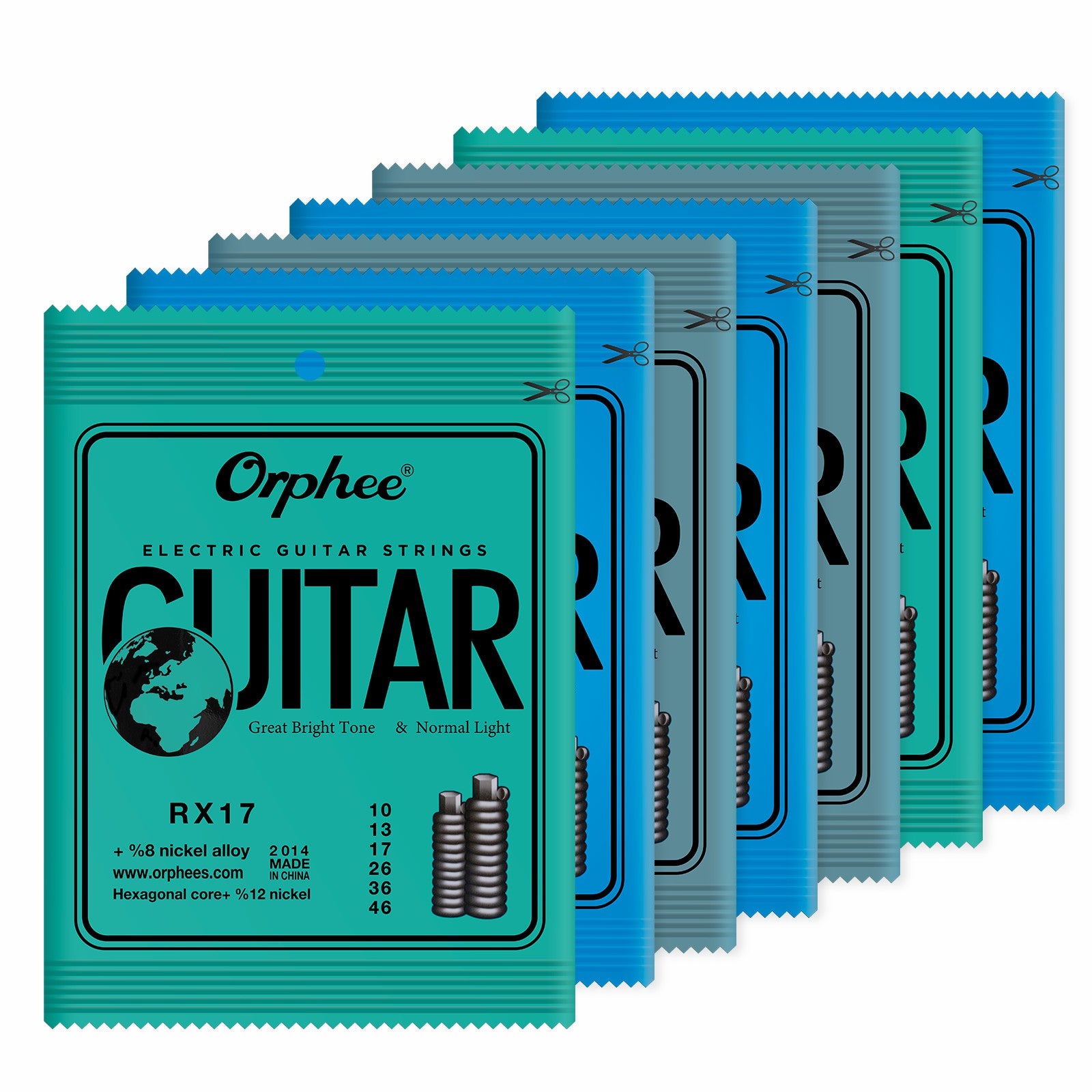 Orphee RX15 Guitar Strings Electric Guitar Strings 6 String Set Thin 09-42 10 Pack