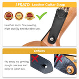 LEKATO Guitar Strap with Leather Ends Adjustable Guitar Shoulder Strap
