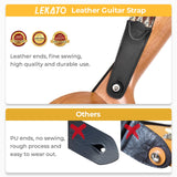 LEKATO Guitar Strap with Leather Ends Adjustable Guitar Shoulder Strap