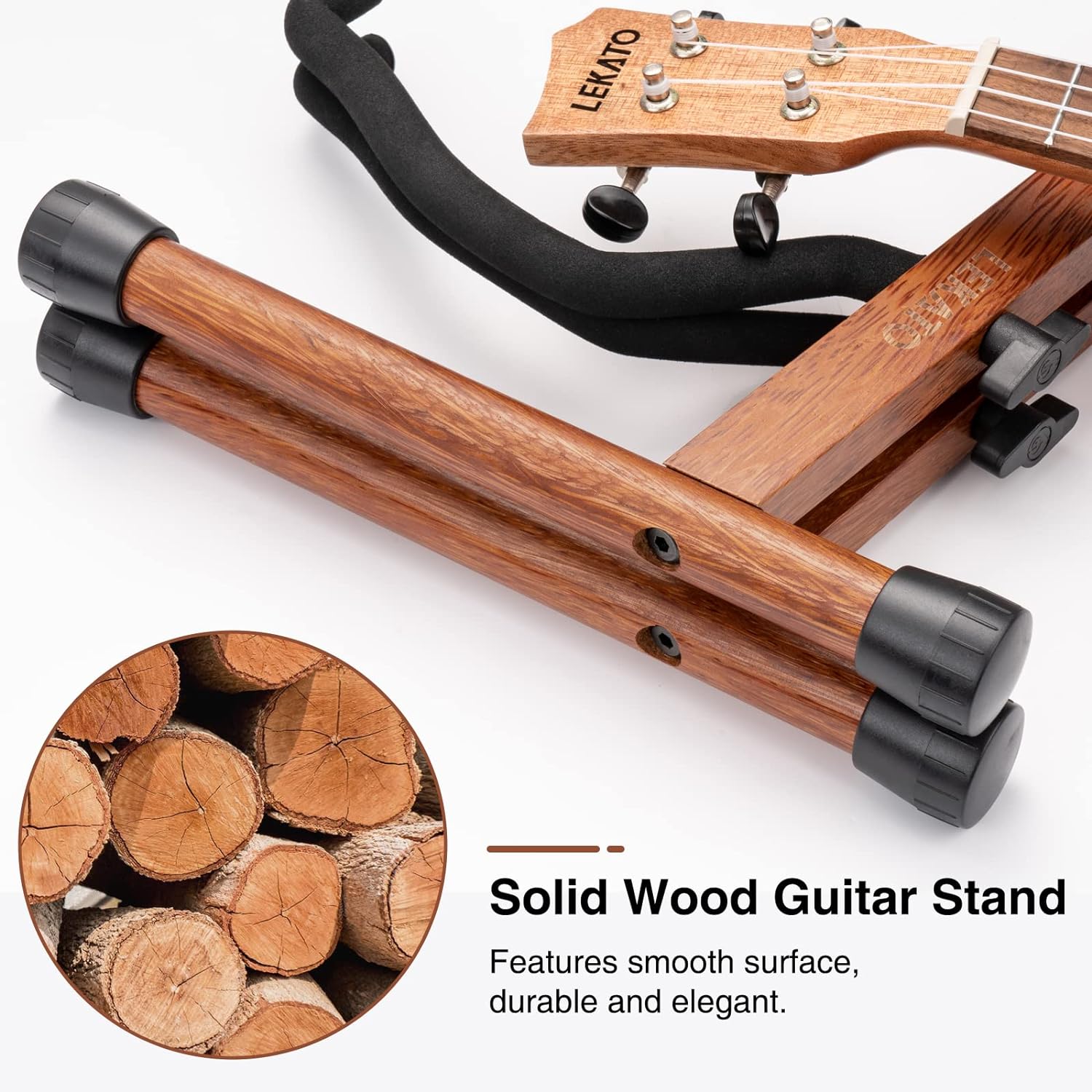 LEKATO LGS-10 Wood Guitar Stand A-Frame Folding