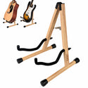 LEKATO Wood Acoustic Electric Guitar Stand w/Padded Foam A-Frame Folding Banjo Mandolin