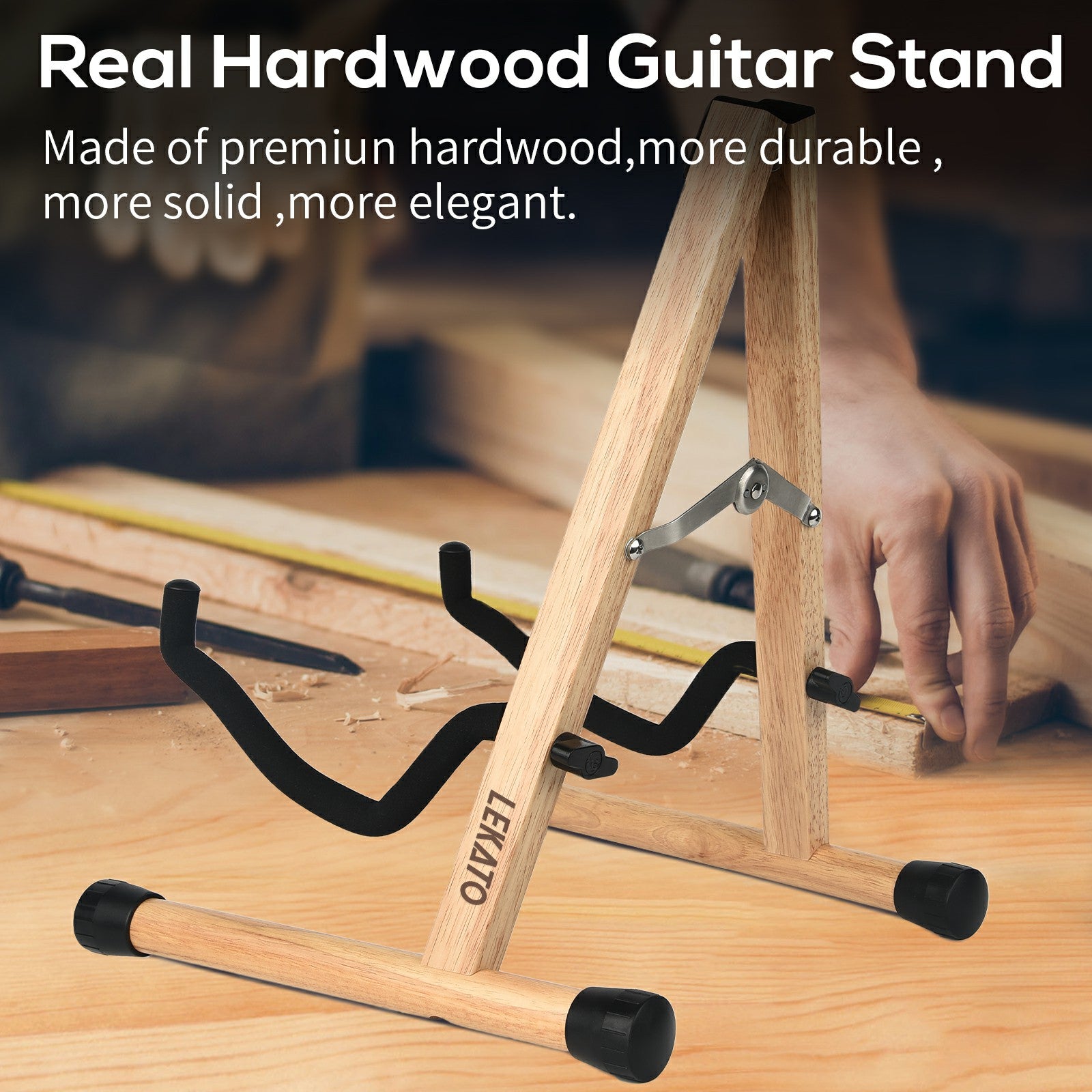 LEKATO LGS-10 Wood Guitar Stand A-Frame Folding