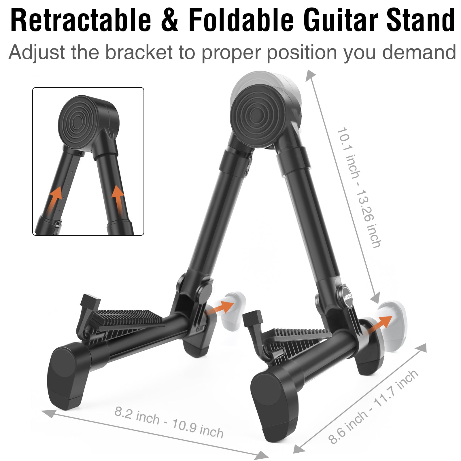 LEKATO Aluminium Guitar Stand Folding Retractable A-Frame for Bass Banjo Ukulele