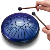 LEKATO 6" Tongue Drum 11 Notes D Tune Percussion Zen Meditation Yoga Gift