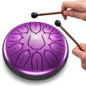 LEKATO Steel Tongue Drum 6 Inch 11 Notes D Major Musical Education Meditation Yoga