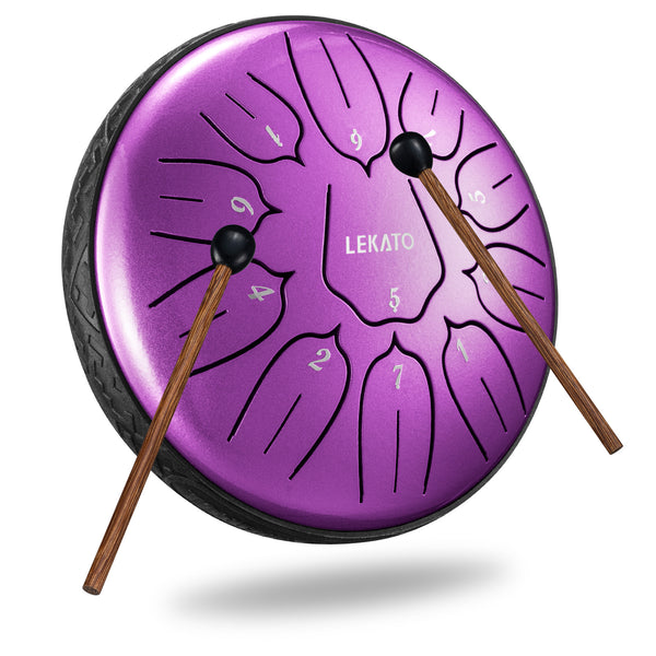 LEKATO Steel Tongue Drum 6 Inch 11 Notes D Major Musical Education Meditation Yoga