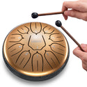 LEKATO Steel Tongue Drum 6 Inch 11 Notes D Major Musical Education Meditation Yoga