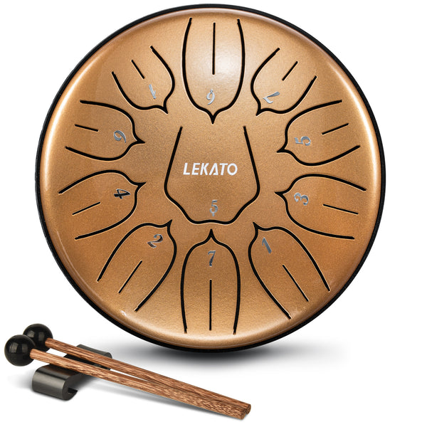 LEKATO Steel Tongue Drum 6 Inch 11 Notes D Major Musical Education Meditation Yoga