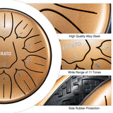 LEKATO 6" Tongue Drum 11 Notes C/D key(Buy 2 Get 10%)