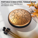 LEKATO Steel Tongue Drum 6 Inch 11 Notes D Major Musical Education Meditation Yoga