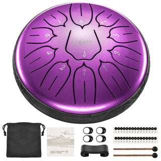 Buy purple LEKATO Steel Tongue Drum 6 Inch 11 Notes D Major Musical Education Meditation Yoga