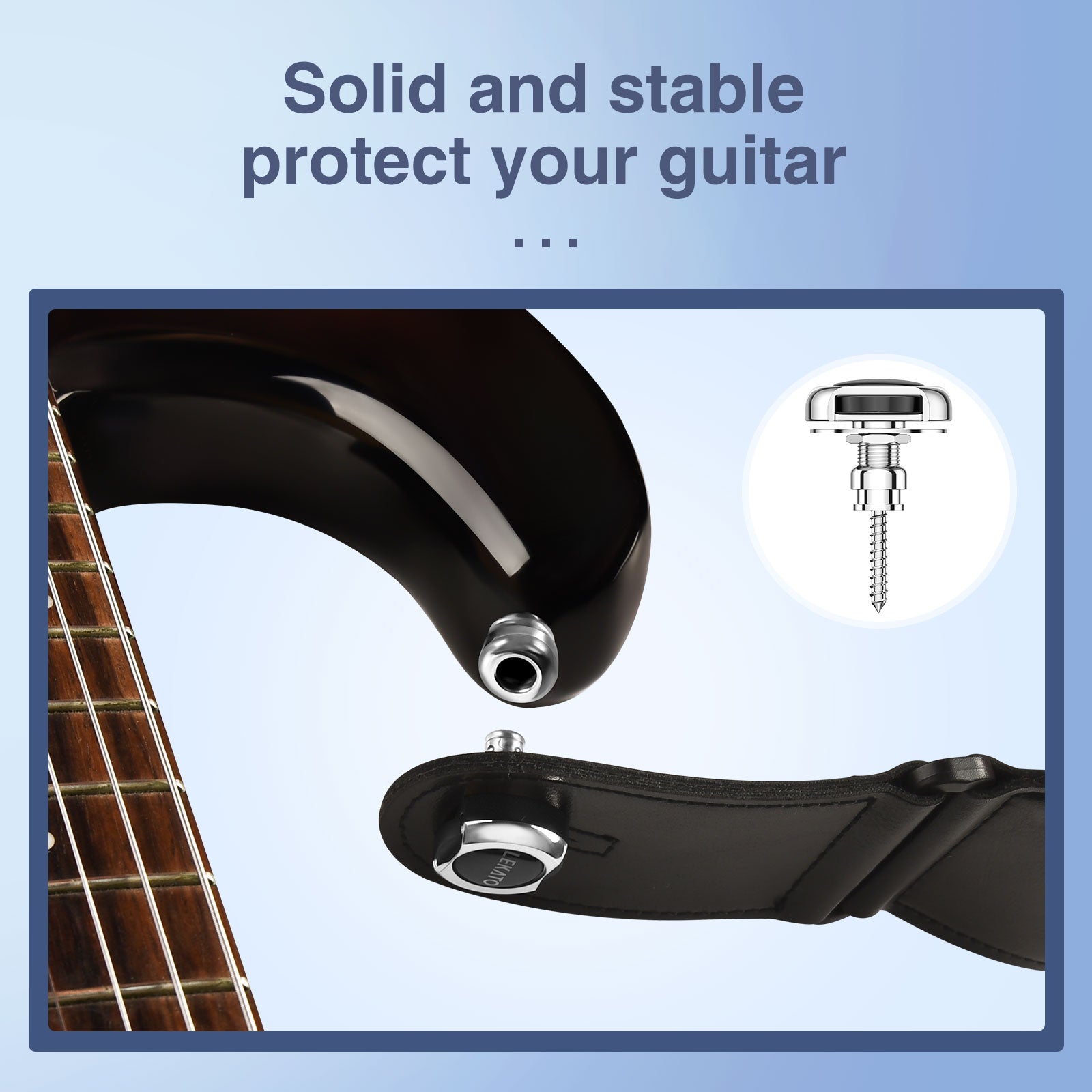 LEKATO Guitar Bass Strap Locks Super Button for Ukulele Electric Acoustic Guitar - LEKATO-Best Music Gears And Pro Audio